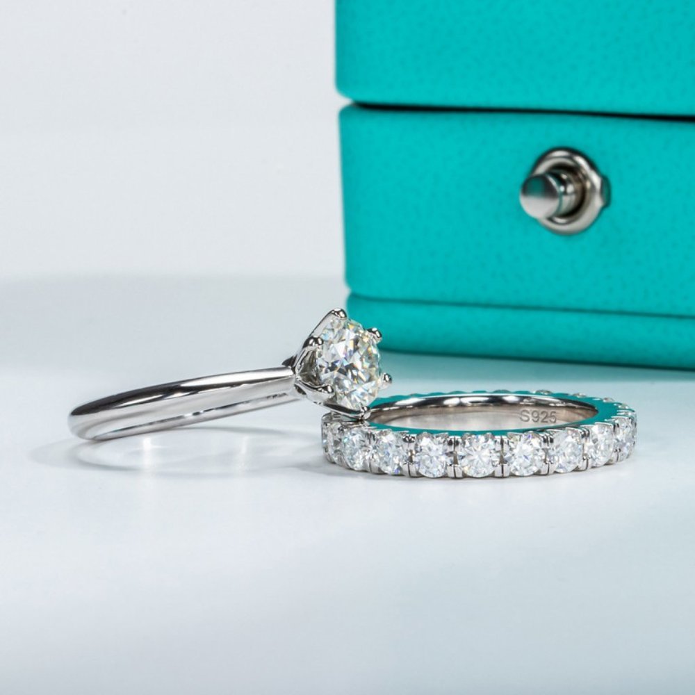 Certified 2~3 ct. t.w. 3mm Moissanite Diamond Full Eternity Band Ring NEW - Picture 7 of 16